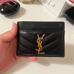 YSL Saint Laurent Monogram quilted cardholder